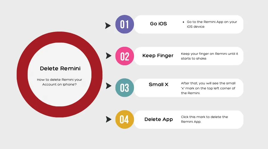 Remini Deletion process on iPhone